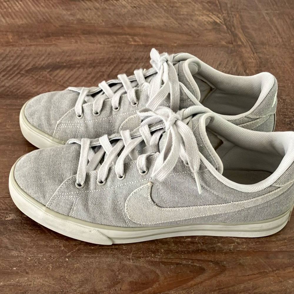 Nike Light Gray and White Casual Sneakers